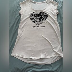 Victoria's Secret White Tee with Black Lace Heart